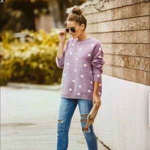 Main Strip polka dot sweater